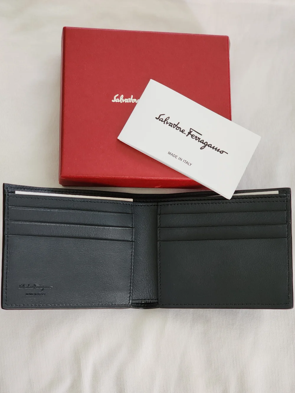 Salvatore Ferragamo Black Embossed Gancini Leather Wallet